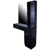 IcarusIrvine Pre-Assembled Single Drawer Wall Mount Beauty Salon Hair Styling Station With Cabinet...