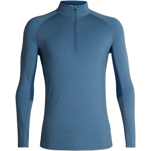  Icebreaker Merino Mens Zone Midweight Base Layer Long Sleeve Half Zip Pullover Top, Merino Wool