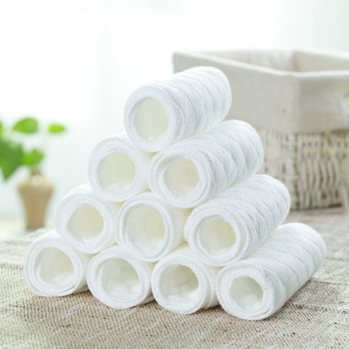  Icekon 10 PCS New Reusable Baby Modern Cloth Diaper Nappy Liners Insert 3 Layers Cotton (Children: S)