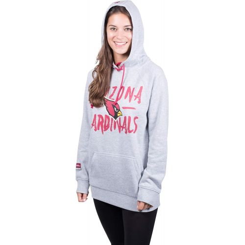  Ultra Game NFL Womens Fleece Hoodie Pullover Sweatshirt Tie Neck