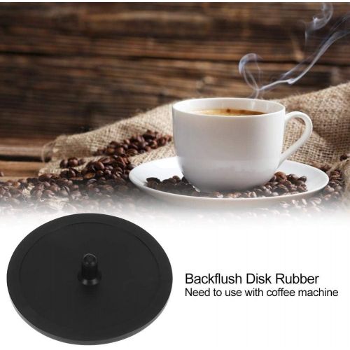  Ichiias Espresso Blind Filter, Blind Filter Backflush Disk Rubber for Espresso Machines Black