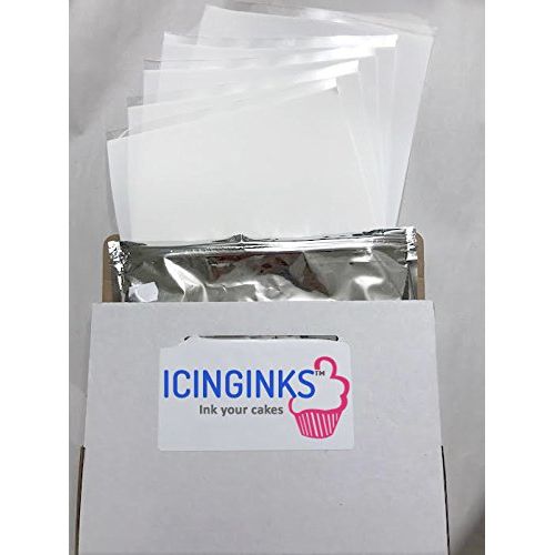  Icinginks Edible Cake Frosting Sheets, Sugar Sheets for Cake Decorating, A4 Very White Icing Paper for Cake and Cookies, Cake Edible Paper for Birthdays, Parties  Pack of 24 (8.5”