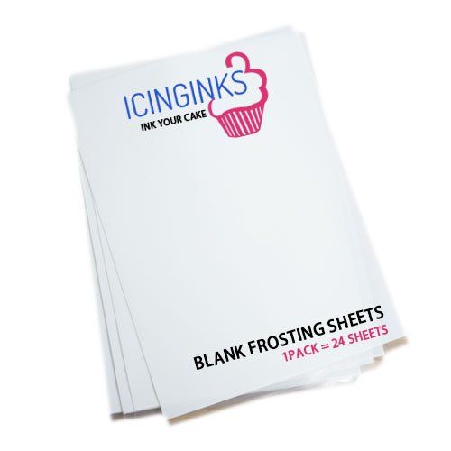 Icinginks Edible Cake Frosting Sheets, Sugar Sheets for Cake Decorating, A4 Very White Icing Paper for Cake and Cookies, Cake Edible Paper for Birthdays, Parties  Pack of 24 (8.5”