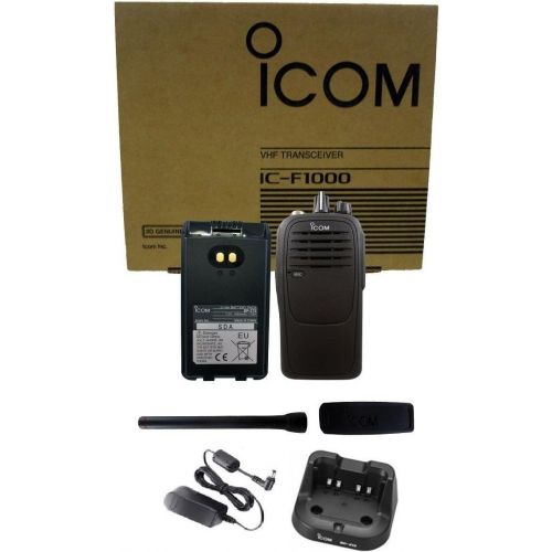  Icom IC-F1000 01 5 watt 16 channel VHF 136-174mhz two way radio with Charger Complete Kit