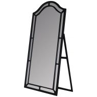 Iconic Home Berlin Floor Mirror Free Standing Satin Finish, Traditional, Black