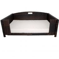 Iconic Pet Rattan Rectangular Pet Sofa - IndoorOutdoor