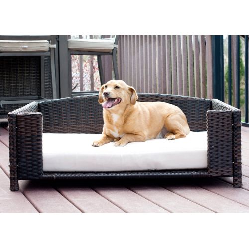  Iconic Pet Rattan Rectangular Pet Sofa - IndoorOutdoor