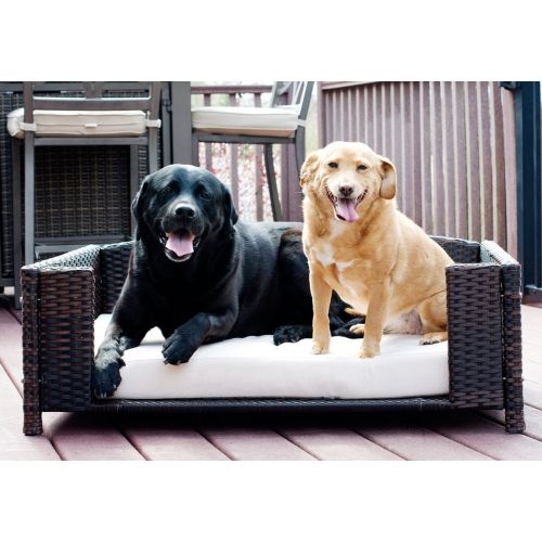  Iconic Pet Rattan Rectangular Pet Sofa - IndoorOutdoor