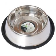 Iconic Pet Stainless Steel Non Skid Pet Food / Water Bowl with Rubber Ring in Varying Sizes - Rust Free, Dog / Cat Feeding Bowl is Dishwasher Safe, Noise Free, Anti Skid and Stable