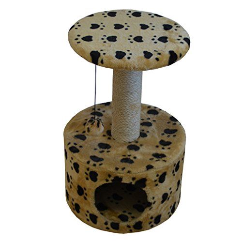  Iconic Pet Paw Printed Cat Scratching Condo Furniture in Varying Colors  Durable Cat Condo House with Stain Resistant Carpet, Sisal Roped Scratching Post with Plush Toy makes Kitt