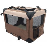 Iconic Pet Soft Indoor/Outdoor Multipurpose Pet Crate with Fleece Mat, Handles, and 4 Zipper Panels