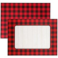 [아마존베스트]Iconikal 2-Sided Christmas Disposable Paper Place Mats, 14 x 11-inches, Red Buffalo Plaid, 22-Pack