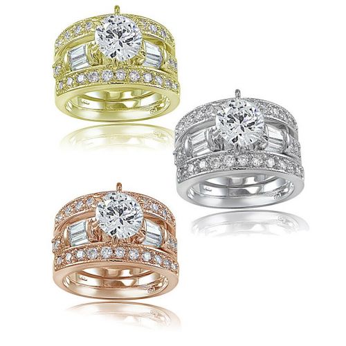  Icz Stonez 3ct TGW Cubic Zirconia Bridal Engagement Ring Set by ICZ Stonez