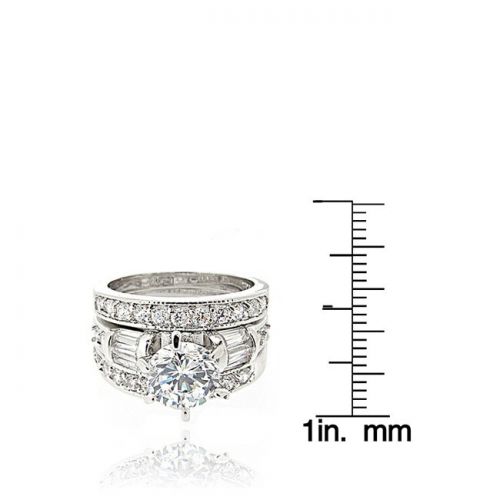  Icz Stonez 3ct TGW Cubic Zirconia Bridal Engagement Ring Set by ICZ Stonez