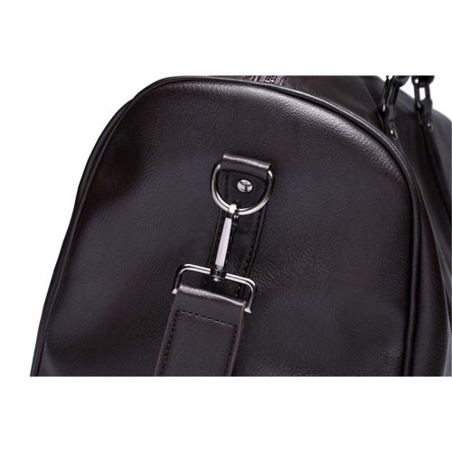  Iddefee Foldable Travel Bag Male Business Weekend Travel Bag Large Waterproof PU Leather Tote Bag Travel Carry On Luggage Bags Handbag (Color : Black)