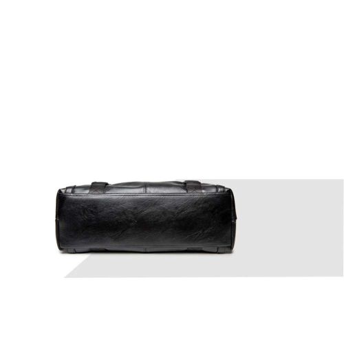  Iddefee Foldable Travel Bag Male Weekend Travel Bag Waterproof PU Leather Luggage Bag Sports Tote Bag Travel Carry On Handbag Shoulder Bag (Color : Black)