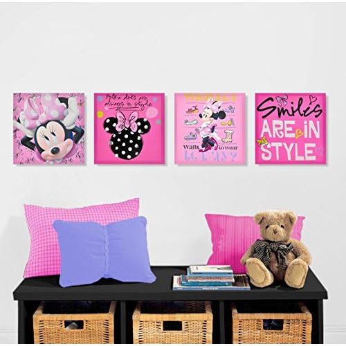 디즈니 Disney Minnie Mouse Canvas Wall Art (4-Piece)