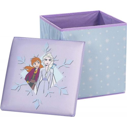  Idea Nuova Disney Frozen 2 3 Piece Collapsible Storage Set with Collapsible Ottoman, Bin and Figural Dome Pop Up Hamper, Blue