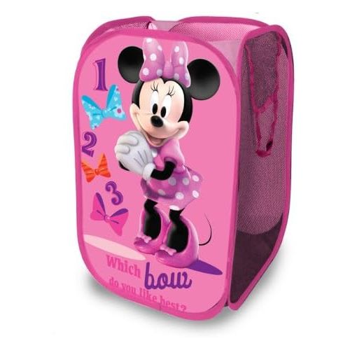  Idea Nuova Disney Minnie Mouse Pop Up Hamper with Durable Carry Handles, 21 H x 13.5 W x 13.5 L