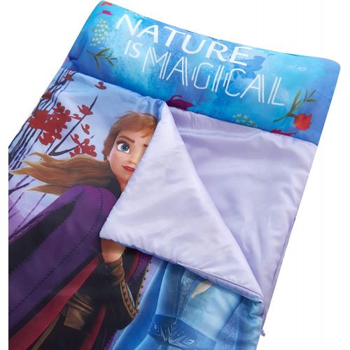  Idea Nuova Disney Frozen 2 Foldable Slumber Cot with Detachable Printed Sleeping Bag Featuring Anna & Elsa, Ages 3+