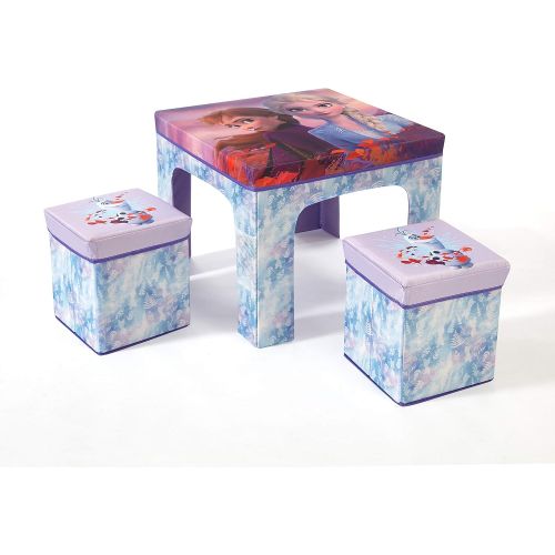  Idea Nuova Disney Frozen 2 3 Piece Collapsible Set with Storage Table and 2 Ottomans