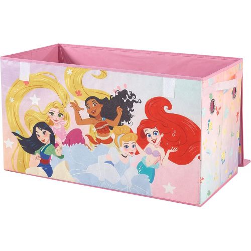  Idea Nuova Disney Princess Collapsible Toy Storage Trunk with Lid, 28 W x 16 D x 14.5 H