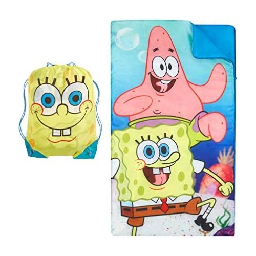  [아마존베스트]Nickelodeon Spongebob Squarepants 2 Piece Sling Bag Slumber Set, 46 L x 26 W, Yellow