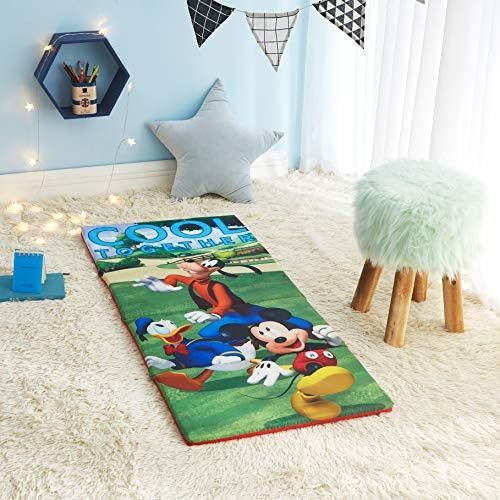  [아마존베스트]Idea Nuova Disney Mickey Mouse Kids Accordion Folding Portable Nap Mat, 44 Lx19 W