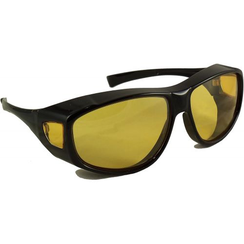  [아마존베스트]Ideal Eyewear Night Driving Wear Over Glasses Yellow Lens Fit Over Glasses