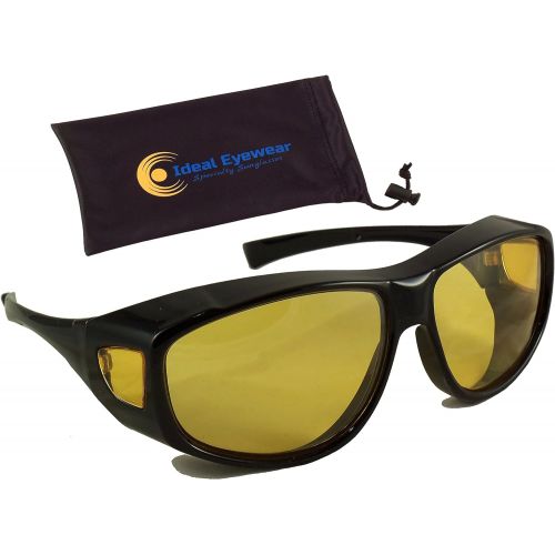  [아마존베스트]Ideal Eyewear Night Driving Wear Over Glasses Yellow Lens Fit Over Glasses