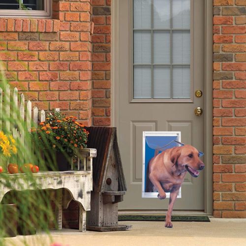  Ideal Pet Products Deluxe Aluminum Pet Door with Telescoping Frame, White