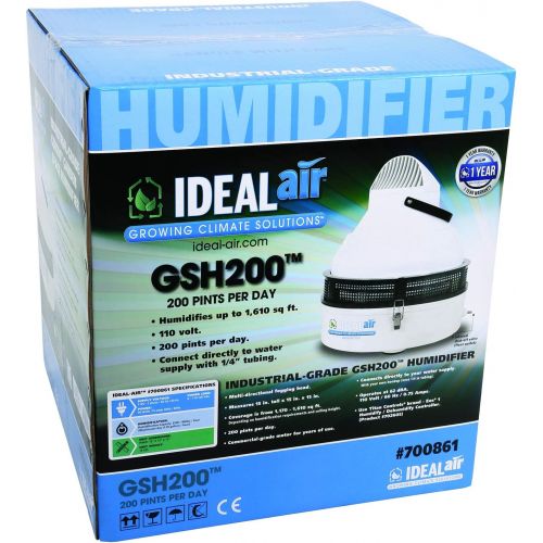  Ideal-Air Humidifier | 200 Pint | Portable, Industrial Grade Motor, Covers up to 1,614 Square Feet - UL Listed