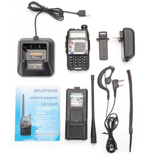  IdealBuy UV-5XP 7.4v 3000mAh 8W Dual-Band Walkie Talkie Earphone Black