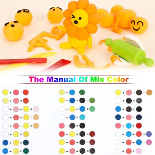  [아마존베스트]ideallife Modeling Clay Air Dry DIY Ultra Light Molding Clay, 36 Colors Soft Magic Plasticine Craft Toy with Tools, Best Kids Gift for Birthday Holiday