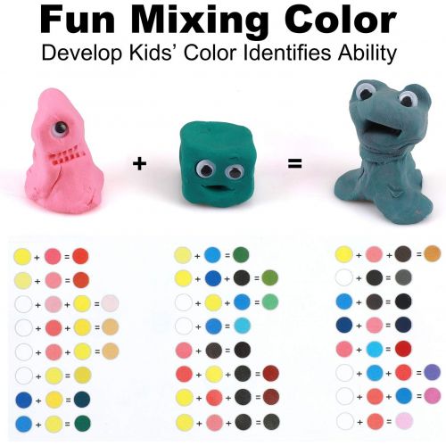 [아마존베스트]ideallife Modeling Clay Air Dry DIY Ultra Light Molding Clay, 36 Colors Soft Magic Plasticine Craft Toy with Tools, Best Kids Gift for Birthday Holiday