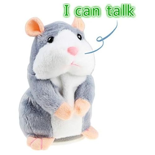  Ideapro Talking Hamster Plush Toy, Repeat What You Say Funny Kids Stuffed Toys, Talking Record Plush Interactive Toys for, Birthday Gift Kids Early Learning