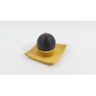 IdeesDecoCadeaux Black round candle decoration object wooden candle holder