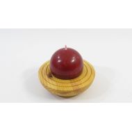 IdeesDecoCadeaux Wooden ornament red round candle candle holder