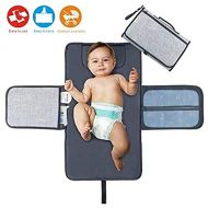 Idefair Diaper Changing Pad Diaper Change Mat with Head Cushion and Pockets,Infants Baby Portable Waterproof...