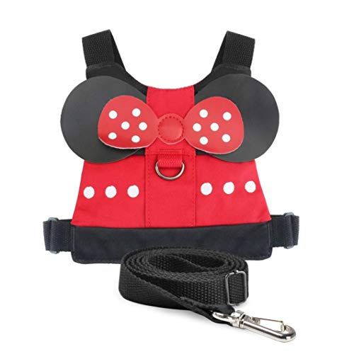  [아마존베스트]Idefair Kids Harness, Kid Leash Anti Lost Belt Harness Safety Walking Leash for Age 1-5 Years Old Boys and Girls to Disneyland, Mall or Zoo (Red)