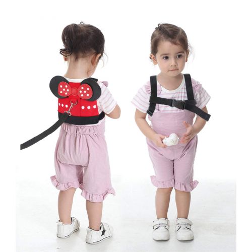  [아마존베스트]Idefair Kids Harness, Kid Leash Anti Lost Belt Harness Safety Walking Leash for Age 1-5 Years Old Boys and Girls to Disneyland, Mall or Zoo (Red)