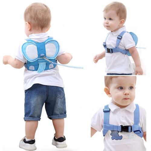  [아마존베스트]Idefair Kids Harness, Kid Leash Anti Lost Belt Harness Safety Walking Leash for Age 1-5 Years Old Boys and Girls to Disneyland, Mall or Zoo (Elephant Blue)