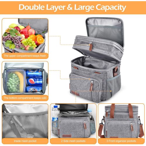  Idefair Cooler Backpack Leakproof Insulated Cooler Leak Proof Bag Lightweight Soft Sided Double Decker Cooler Backpacks for Picnics, BBQs, Park,Beach, Camping, Fishing & Outdoor Ac