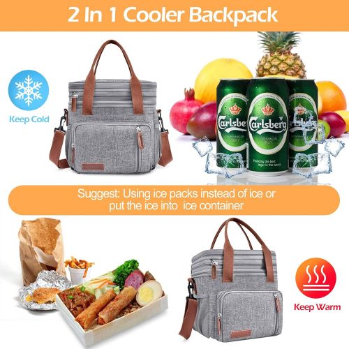  Idefair Cooler Backpack Leakproof Insulated Cooler Leak Proof Bag Lightweight Soft Sided Double Decker Cooler Backpacks for Picnics, BBQs, Park,Beach, Camping, Fishing & Outdoor Ac