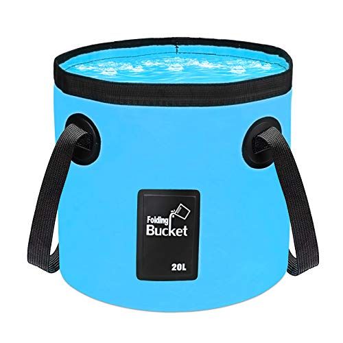  Idefair Foldable Water Bucket 20L, Space Saving Wash Basin Collapsible Water Storage Container Folding Camping Bucket for Outdoor Traveling Hiking Fishing Gardening Car Washing