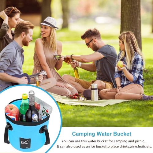  Idefair Foldable Water Bucket 20L, Space Saving Wash Basin Collapsible Water Storage Container Folding Camping Bucket for Outdoor Traveling Hiking Fishing Gardening Car Washing