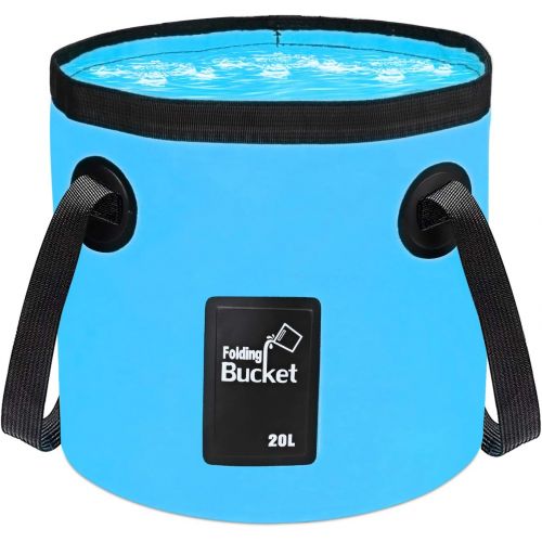  Idefair Foldable Water Bucket 20L, Space Saving Wash Basin Collapsible Water Storage Container Folding Camping Bucket for Outdoor Traveling Hiking Fishing Gardening Car Washing