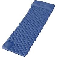 Idefair Inflatable Camping Sleeping Pad with Pillow,Built-in Foot Pump Quick Inflation Camp Mats Outdoor Mattress Waterproof Air Sleeping Mat for Tents Hiking Backpacking Travellin