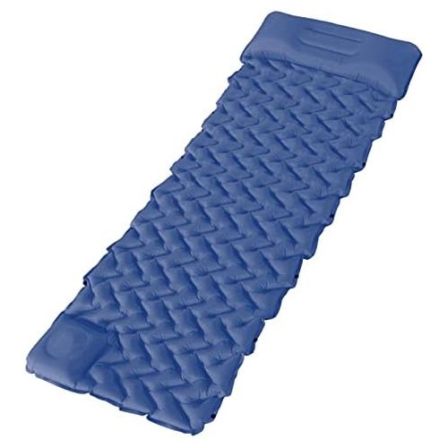  Idefair Inflatable Camping Sleeping Pad with Pillow,Built-in Foot Pump Quick Inflation Camp Mats Outdoor Mattress Waterproof Air Sleeping Mat for Tents Hiking Backpacking Travellin