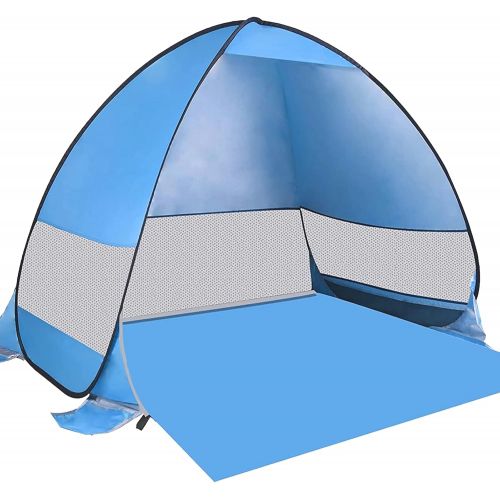  Pop Up Beach Tent , Idefair Beach Tents Sun Shade Beach Cabana , Large Beach Tent Pop Up Shade 3-4 Person , UPF 50+ UV Protection Beach Sun Shelter Portable with Carry Bag